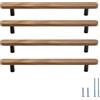 Evionlin Maniglie per Armadio da Cucina Semplici Quadrate da 15,98 cm Noce Tira per Ante Armadio Cucina 8 Pezzi