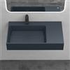 Mai & Mai Lavabo da Appoggio, Lavabo Bagno Sospeso 75x48x13cm, Lavandino Bagno Rettangolare da Marmo Fuso Colossum12-750L, Antracite