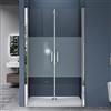 doporro Porta Box Doccia per Nicchia 100x195cm Cabina Doccia con 2 Ante Apertura Battente Porta Doccia in Vetro Temperato Parzialmente Satinato Teramo24MS