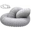 TEPPOIC Tubo flessibile per aria di scarico in PVC, tubo flessibile per aria di scarico in alluminio tubo flessibile per condotte d'aria isolamento termico insonorizzato (ø 60mm/6m,White)