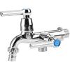 Wincal rubinetto lavatrice 2 in 1 doppia bocca Y arrosage, rubinetto lavello cucina per lavatrice, cucina, bagno, vasca, giardino (maniglia dritta G1/2)