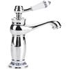 EGTink Rubinetto retrò per lavabo, bagno, miscelatore per rubinetto antico, vintage, con manico in ceramica, rubinetteria per bagno con acqua calda e fredda (cromo)