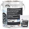 WO-WE 2K Pittura per Pavimento Garage Vernice Bicomponente Rivestimento in Resina Epossidica Box Officina Cantina Bianco perla l 2,5kg