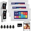 ANJIELO SMART Videocitofono, videocamera WiFi con monitor da 7 pollici, campanello cablato con 1080P, supporta l'ingresso della scheda e il rilevamento del movimento, audio bidirezionale (2 Campanello+3 Monitor)
