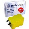 Trade-Shop 10 batterie Ni-Mh ad alte prestazioni, 7,2 V/3300 mAh/24 Wh per legatrice elettronica per vino Pellenc AP25 P80