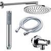 Bossini Shower Concept set completo doccia con Soffione tondo Cosmo diametro 230 mm, Doccetta Zen e Flessibile 150 cm
