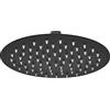 Inbagno Soffione tondo per doccia nero opaco diametro 25 cm, in acciaio inox ULTRA SLIM 7 mm con ugelli anticalcare