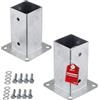 SOTECH SET di 2 tasselli a vite quadrati 70 x 70 mm, altezza 152 mm, acciaio zincato a caldo, supporti per pali in legno quadrati - ideali per uso esterno