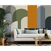 XLMING Carta Da Parati Interna Geometrica Vintage Dipinta A Mano Scandinava-430cm×300cm