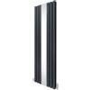 Monster Shop Radiatore con specchio 1800mm x 565mm e valvole TRV cromate Radiatore di design a doppia colonna verticale in acciaio al carbonio Grigio antracite Kit di fissaggio e staffe con spazzola di pulizia