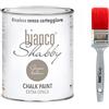 bianco Shabby CHALK PAINT Grigio Tortora & PENNELLO - Pittura Shabby Chic Vintage EXTRA OPACA (1 Litro) + 1 Pennello Professionale (40 mm)