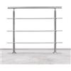 Tubiaz Balaustra in acciaio inox con 3 barre trasversali, balaustra d'ingresso per balcone, scale, interni ed esterni (150 cm)