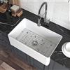 HOROW HRSW - Lavello da cucina a vasca singola da 76,2 cm, con griglia inferiore e colino, grande lavabo in ceramica con grembiule, 45,7 x 76,2 x 25,4 cm, bianco