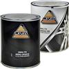 MASTERBRICO Kit Smalto Nitrosintetico Nero 750 ml + Smalto Alluminio Cerchioni 750 ml - Finiture Veloci e Professionali per Carrozzeria, Metallo e Ruote