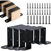 Nuytghr Staffe per pali da 10 x 10 cm, cinghie per staccionate in metallo pesante, 18,54 x 8,89 x 3,81 cm, cinghie di supporto nere, resistenti alla ruggine, ideali per esterni, interni, giardino