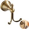 YWHWLX Doppio appendiabiti in ottone antico, gancio per asciugamani da parete, ganci da parete, ganci per asciugamani per cappotto/accappatoi/asciugamani bastone su bagno/cucina