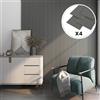 NEU.HOLZ Set di 4 Pannelli Fonoassorbenti Decorativi Isolamento Acustico per Parete e Soffitto Pannelli in Feltro Acustico PET con Listelli in MDF - Rovere Grigio Chiaro