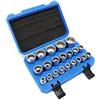 Wiltec Set di bussole da 1/2″ (12,7mm) 21 pezzi 8-36mm Bussole multi-dente per chiave dinamometrica