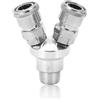 HERCHR Connettore Per Tubo Dell'aria Splitter Per Tubo Dell'aria a 2 Vie Filettatura G1/2 Accessori Per Compressore D'aria Raccordi Presa Per Attacco Rapido Per Compressore D'aria in Alluminio