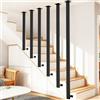 Cozykimo Ringhiera per scale interne, a Forma di L, Corrimano per Scale Nero, Ringhiera in metallo, Parapetto Interno Laterale, Balaustra, moderno, per Soffitta, Veranda, Ingresso (200cm)