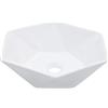 Festnight Lavandino Bagno d'Appoggio con Troppopieno in Ceramica Bianco,Lavabo Bagno Appoggio Rotondo Nero,Lavandino d'Appoggio,Lavandino da Bagno,Lavandino Design,Lavabo Design41x36,5x12 cm