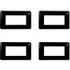 ZOREI 4 Pezzi Placche Compatibile Con Bticino Matix, Placche In Plastica (4 Posti/Moduli,Nero)