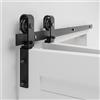BONIKLUBA 40 Bi-Folding Sliding Barn Door Hardware Track Kit,Smoothly&Quietly,Side Mounted Black Roller,Easy Install,Door Not Included [Fit Double 18 Bifold Doors]