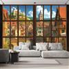 DLERFLOVR Carta da Parati Campagna Francese Fotografica effetto 3D Architettura Medievale Poster Gigante Murale Decorazione per Soggiorno, Camera da Letto, Tv Parete 200x140cm