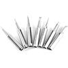 Fafeicy Punte Per Saldatore, 10 Pezzi/Set, Saldatore In Rame Senza Piombo 900M-T, 200 ℃ ~ 480 ℃, Argento, Per Stazione Di Saldatura 936, 937, 938, 969, 8586, 852D(10pcs: Soldering Tips+Retaining Sleeve)