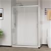ZIK - Porta Doccia Scorrevole 120x190cm in Vetro Temperato Resistente da 6mm, Box Doccia Scorrevole a Nicchia con Profili in Alluminio Cromato Antiruggine, Apertura Reversibile sia Destra che Sinistra