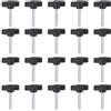 QUARKZMAN 20 Pezzi Manopole Aletta T Viti Testa Zigrinata M5 x 30mm Filettatura Maschio Standard Manopole T Plastica Maniglie Manopole Serraggio Mano Vite Testa Zigrinata, Nero