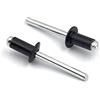 ISPINNER 100 rivetti ciechi in alluminio da 1/4 x 1/2, 6,4 x 12,7 mm, confezione da 100 (nero)