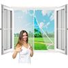 AMZBSGD Zanzariere Magnetica, 80x90 cm Tenda Zanzariera per Finestra, Chiuso Automaticamente Pieghevole Rete, Corridoi Finestre Patio- Bianco H