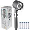 Generico Pulifer Doccino per Doccia, Soffione Doccia Alta Pressione Regolazione a Tre Livelli, 1 Filtro Integrato e 5 Filtri, Risparmio Idrico ed Energetico (Soffione Doccia e 5 Filtri)