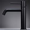 NOLUXA IMEX - Rubinetto Lavabo Nero | Rubinetto Bagno Monocomando Acqua Fredda/Calda | Rubinetto Bocca Bassa in Ottone | Risparmio Idrico, Facile Installazione | Serie Monza | Colore Nero Opaco