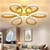 AUCF Plafoniera LED Lampada Plafoniera Creativa A Forma Di Fiore 72W Paralume Acrilico Ferro Moderno Soffitto Lamp Soggiorno Camera Da Letto Camera Dei Bambini Bagno Cucina Lampada Da Soffitto,D'oro