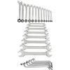Famex 13484-28 - Set di 8 chiavi a forchetta, 6-22 mm, 8 chiavi poligonali, 6-22 mm e 12 chiavi miste in acciaio al cromo-vanadio