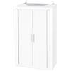 Virsus Mobile Copricaldaia di colore Bianco, Misura 58,5x38,5x98 cm, Apertura a Serranda Orizzontale, Materiale Alveolato Isolante e Ignifugo, Protezione per Caldaia da Esterno ed Interno -HIM902