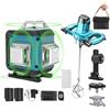 TANIASHOP Kit 2 in 1 Livella laser 16 Linee 4D Raggio Verde a 360° Autolivellante con Telecomando + Trapano impastatore Miscelatore 1600W con Regolazione di Velocità per Colla e Malta