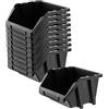 KADAX 10 contenitori impilabili da officina in plastica PP (nero, 144 x 118 mm)