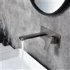 FQYEP Miscelatore Lavabo Bagno A Muro 2 Fori Rubinetto Lavandino Bagno Monocomando Per Lavello Rubinetti Per Cascata Bagno Tutto In Rame Acqua Calda E Fredda,grigio Pistola