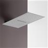 Inbagno Soffione doccia a sbalzo cromo lucido 25x52 slim con cascata ed effetto pioggia, in acciaio inox