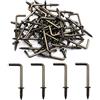 IDEALSV Ganci a vite a forma di L in ottone anticato da 3,8 cm, ganci per medaglie ad angolo retto in bronzo vintage (confezione da 50)