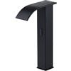XJTNLB Rubinetto Automatico con Sensore Rubinetto Cascata Bagno Lavabo Acqua Calda e Fredda Rubinetto a Sensore Per Lavabo in Ottone,Nero-B,Alto