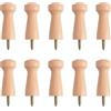 Morobor - Confezione da 10 ganci da parete in legno, ganci decorativi in legno, ganci in legno massello avvitati per cappelli, porte, bordi delle scale, armadi