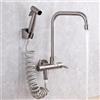 ZPSPZ Rubinetto Cucina a Muro Solo Acqua Fredda Acciaio Inox Rubinetto Cucina Con Pistola a Spruzzo Rubinetto da Muro Spazzolato-C
