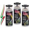 Generico SET 3 BOMBOLETTE DI SMALTO ACRILICO SPRAY NERO OPACO 9005 400 ml MADE IN ITALY