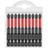Ainid Punte per cacciavite magnetiche super resistenti ad alta durezza, kit di punte magnetiche resistenti, cacciavite per trapano elettrico a percussione (10 pezzi, 65 mm)