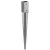 BK SHOP 4 supporti per pali di ancoraggio, 71 x 750 mm, ancoraggio per pali in acciaio zincato, 2 mm, ancoraggio a terra per pali in legno, per terrazze e recinzioni