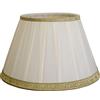 Generico LUCECLASS | cappello paralume paraluce per lampada tondo nuovo in tessuto misto seta panna A PIEGHE stoffa fatto a mano Made in Italy cucito a mano. (DIAM.40 ATTACCO E27)